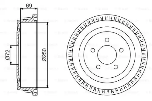 спирачен барабан BOSCH 0 986 477 185