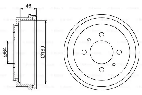 спирачен барабан BOSCH 0 986 477 186