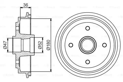 спирачен барабан BOSCH 0 986 477 187