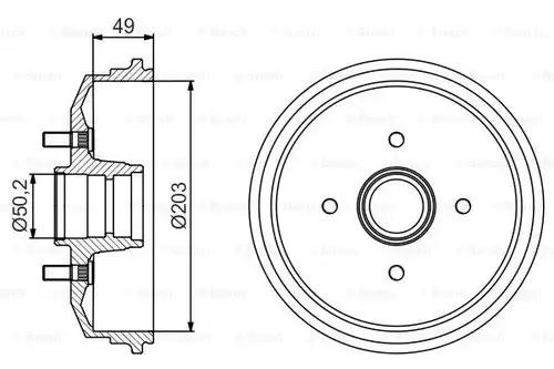 спирачен барабан BOSCH 0 986 477 190