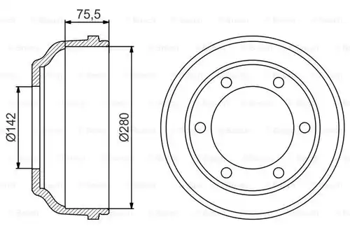 спирачен барабан BOSCH 0 986 477 195