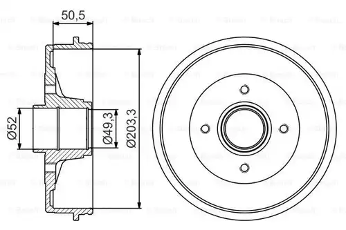 спирачен барабан BOSCH 0 986 477 196