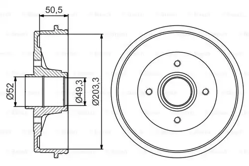 спирачен барабан BOSCH 0 986 477 197