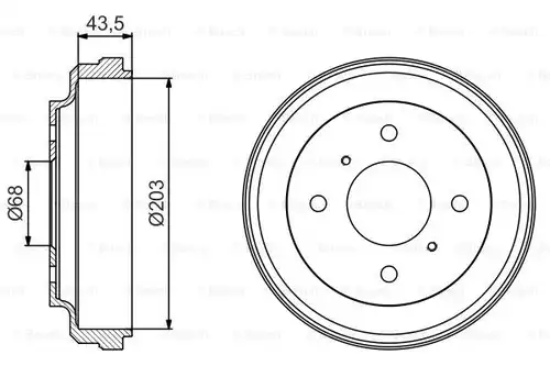 спирачен барабан BOSCH 0 986 477 198