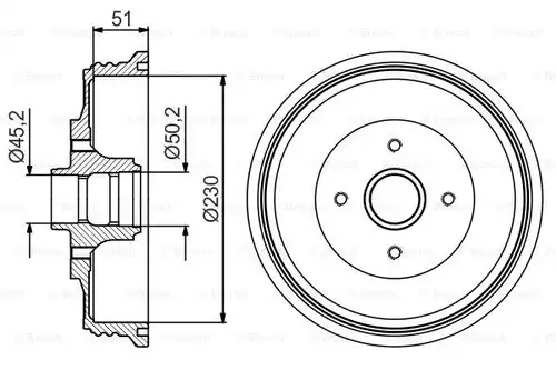 спирачен барабан BOSCH 0 986 477 200