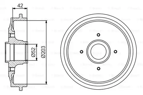 спирачен барабан BOSCH 0 986 477 201