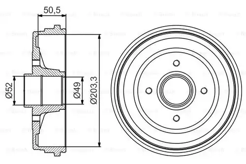 спирачен барабан BOSCH 0 986 477 205