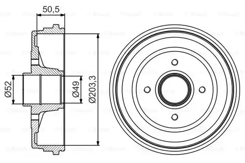 спирачен барабан BOSCH 0 986 477 206