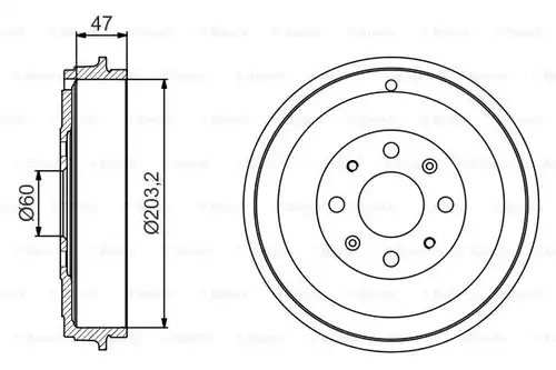 спирачен барабан BOSCH 0 986 477 207