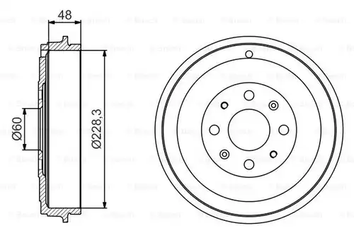 спирачен барабан BOSCH 0 986 477 208