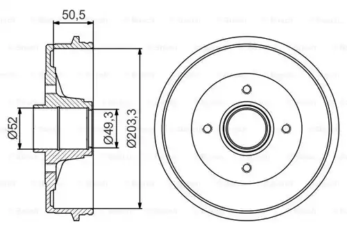 спирачен барабан BOSCH 0 986 477 211