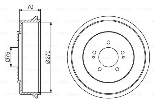 спирачен барабан BOSCH 0 986 477 222