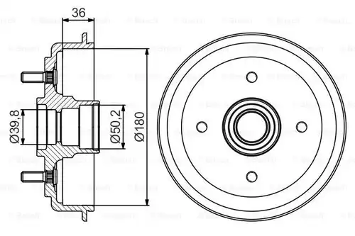 спирачен барабан BOSCH 0 986 477 238