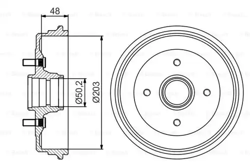 спирачен барабан BOSCH 0 986 477 258