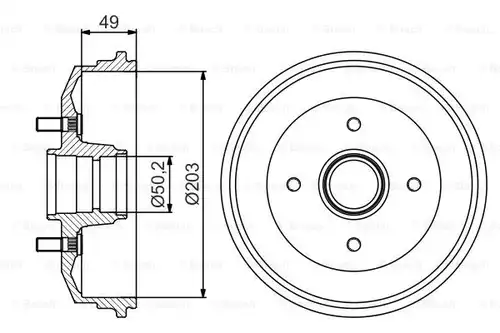 спирачен барабан BOSCH 0 986 477 259