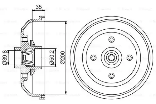 спирачен барабан BOSCH 0 986 477 260