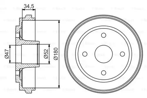 спирачен барабан BOSCH 0 986 477 263