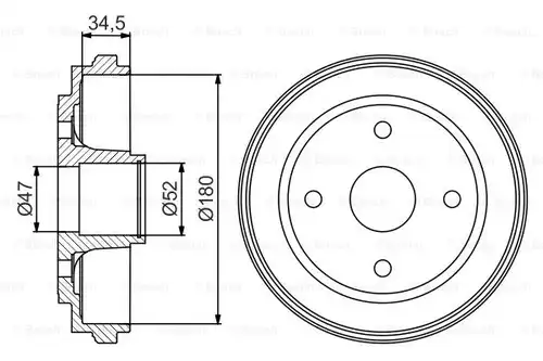 спирачен барабан BOSCH 0 986 477 264