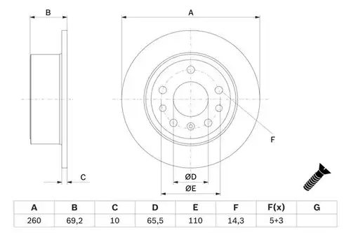 спирачен диск BOSCH 0 986 478 430