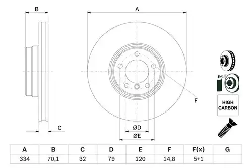 спирачен диск BOSCH 0 986 478 623