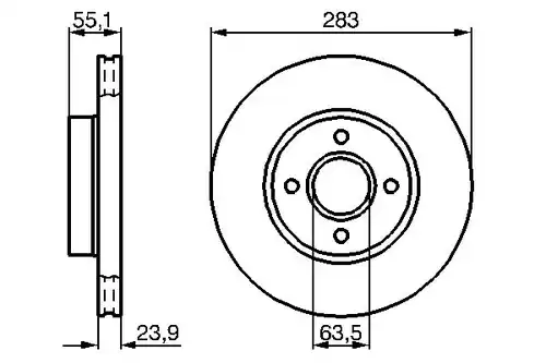 спирачен диск BOSCH 0 986 478 814