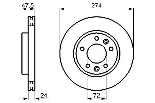 спирачен диск BOSCH 0 986 479 013