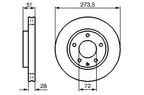 спирачен диск BOSCH 0 986 479 016