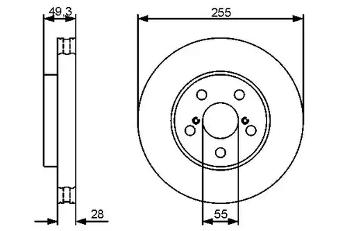 спирачен диск BOSCH 0 986 479 490