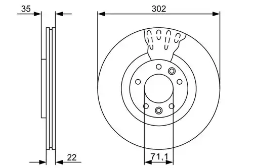 спирачен диск BOSCH 0 986 479 500