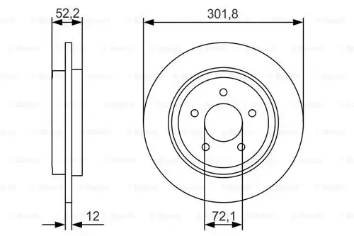 спирачен диск BOSCH 0 986 479 A53