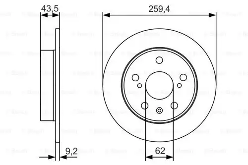 спирачен диск BOSCH 0 986 479 C44