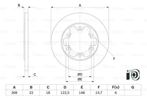 спирачен диск BOSCH 0 986 479 D43