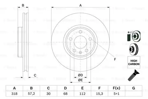 спирачен диск BOSCH 0 986 479 E49