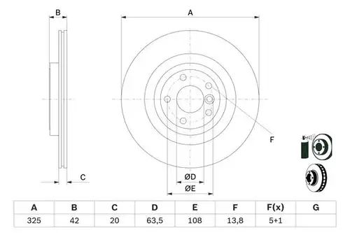 спирачен диск BOSCH 0 986 479 E61