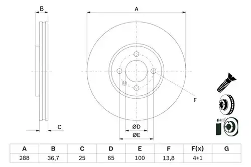 спирачен диск BOSCH 0 986 479 E81