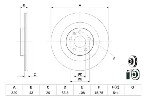 спирачен диск BOSCH 0 986 479 E87