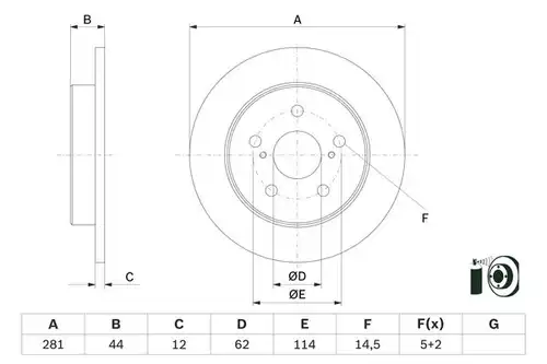 спирачен диск BOSCH 0 986 479 E91