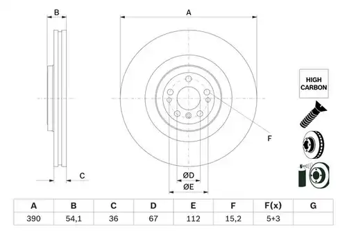 спирачен диск BOSCH 0 986 479 E96