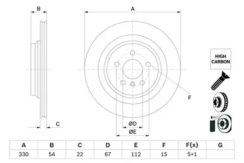 спирачен диск BOSCH 0 986 479 E97