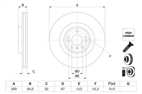 спирачен диск BOSCH 0 986 479 E99