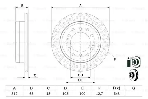 спирачен диск BOSCH 0 986 479 F07