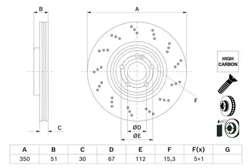 спирачен диск BOSCH 0 986 479 F10