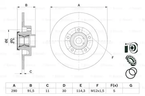 спирачен диск BOSCH 0 986 479 F42