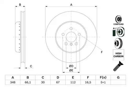 спирачен диск BOSCH 0 986 479 F57