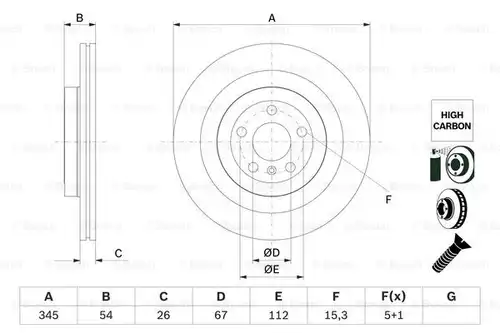 спирачен диск BOSCH 0 986 479 F69