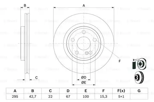 спирачен диск BOSCH 0 986 479 F75