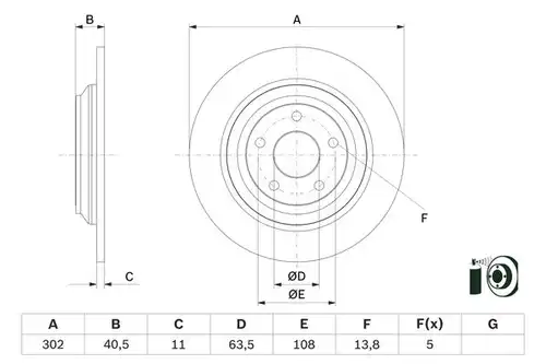 спирачен диск BOSCH 0 986 479 F79