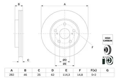 спирачен диск BOSCH 0 986 479 F92