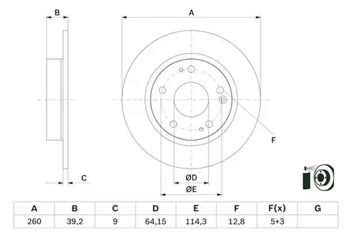 спирачен диск BOSCH 0 986 479 G17