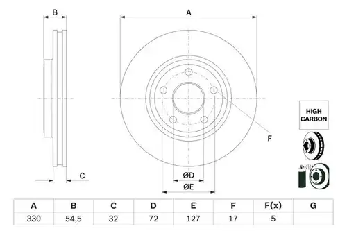 спирачен диск BOSCH 0 986 479 G78